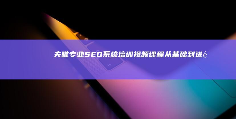 夫唯专业SEO系统培训视频课程：从基础到进阶的智能优化策略